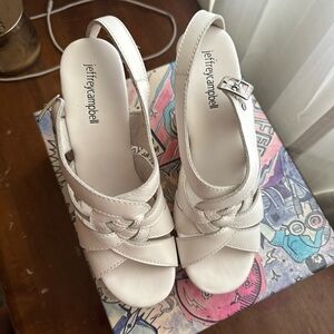 Genuine Leather wooden platform/wedge